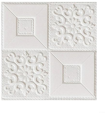 Alanmoship Lot de 30 panneaux muraux autocollants en mousse 3D effet brique - Panneau de plafond imperméable - 35 x 35 x 0,25 cm - Pour murs TV, murs de salon, chambre à coucher (Blanc1)