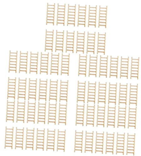 Hohopeti 100pcs Wooden Decorative Ladder Kitchen Step Stair Ladder for Bonsai Home Ornament