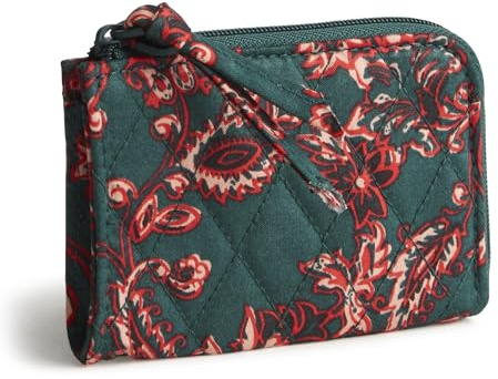 Vera Bradley Premium Cotton Zip Card Pouch, Victorian Vines