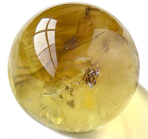 SUPBEI Natürliche Kristallkugel 1,6 (4cm) Citrine Edelstein Polierte Kugel Divinationsball Dekorative Kugel mit Holzstand Heilender Stein