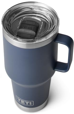 YETI Rambler Travel Mug, Stainless Steel Vacuum Insulated Mug with Stronghold Lid, Navy, 30 oz (887 ml)