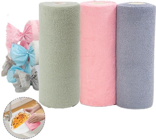 Guador Mikrofaser Reinigungstücher, 60 Stück mikrofasertücher,microfasertücher Putzlappen Microfaser Putztuch Lappen Küche Putztücher Fusselfreie,Microfasertuch Küchenlappen In DREI Farben,25x25cm