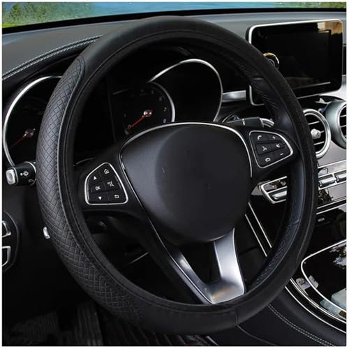 BAYDE Langlebig und langlebig Auto-Lenkradbezug Aus Rutschfestem Faserleder Weich Und Atmungsaktiv Für W204 W203 W205 W210 W211 W202(Schwarz)