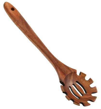 Holdes Cuchara de pasta de madera, Cuchara de espagueti de madera - Cuchara para servir espaguetis de 12,6 pulgadas,Cucharones de madera para mezclar, revolver, degustar y hornear, cucharas de mango