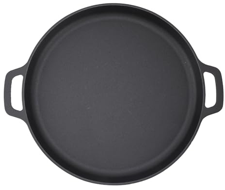 Crepe Pan, Anti Stick Uniform Uppvärmning Förtjockad Gjutjärn Pannkaka Platt Pannkaka Pannkaka Pan Tortilla Pan Med Pannkaka Platt Stekpanna för Kök (35 cm)