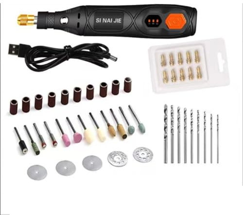 Kit de herramientas rotativas inalámbricas USB, para carpintería, grabado, bricolaje, para joyas, metal, vidrio, mini taladro inalámbrico con accesorios