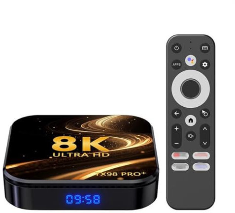 CHROX Android TV Box 14.0, TX98 PRO + Wi-Fi 6 4GB RAM 64GB ROM, RK3528 CPU Quad-Core 2.4G/5G Wi-Fi BT 5.0 USB 3.0 Android Box,4GB+32GB