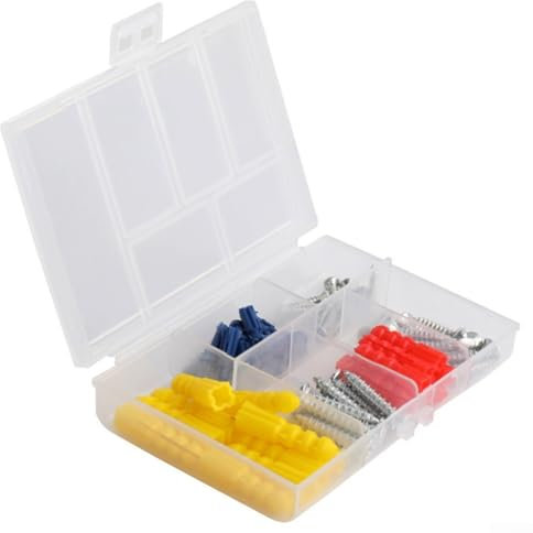60 Piece Expansion Screw Set Strong Wall Anchors and Screws for Secure Mounting Solutions