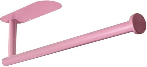WWZ889 Rosa pappershanddukshållare köksrullehållare, självhäftande eller borrad, pappershanddukshållare under skåp, väggmonterad (rosa)