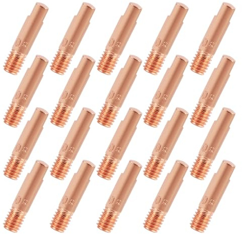 Jecdfs 20pcs Puntas de Contacto de Soldadura,soldadura repuesto universal,Compatible con Antorcha MIG/MAG 15AK, 0.8 mm, Alta Conductividad y Resistencia a Altas Temperaturas