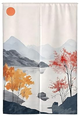 Dostear La Cortina De Entrada Japonesa Cortina De Estilo Japonés Media Puerta Impresa Se Puede Usar como Una Partición para Separar Dos Habitaciones Decoración del Hogar 10669 85x90cm