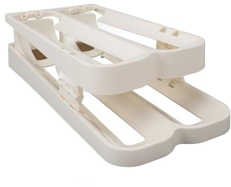 Refrigerator Egg Dispenser Space Saving Foldable Rolling Egg Holder Organizer Automatic Rolling Design Double Layer Storage For Home Kitchen HIPS Material 405g