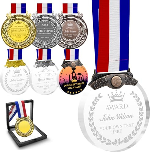 Morlavid Medaille mit Gravur für Auszeichnungen Medaille Personalisiert Logo Text Name Medaillen Selbst Gestalten
