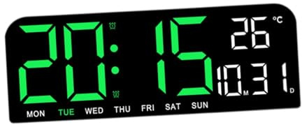Sharplace Digitale Badezimmeruhr, Dusch-Timer mit Alarm, wasserdichte Uhren für Badezimmer, Küchen-Timer-Uhren, Thermometer-Hygrometer-Wanduhr, Grün