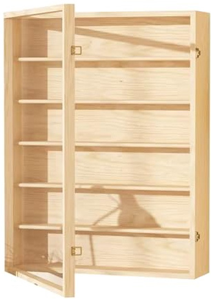Laneryin Sammlervitrine, Holz Vitrinenschrank, Hängevitrine, Figuren Vitrine Mit Acryl Tür, 6 Ebenen Schaukasten, Wandregal für Schlafzimmer, Wohnzimmer