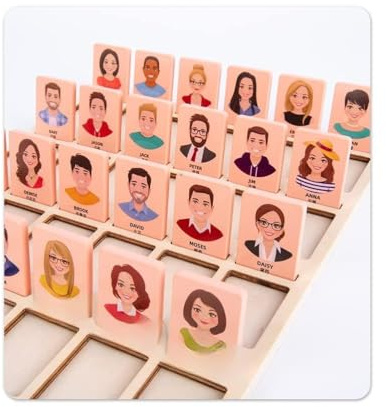 Colorido Juego de Mesa Educativo para Niños, Juego de Adivinanzas para Dos Personas, Ideal de Cumpleaños o Navidad, Material de Madera Duradero, Adecuado para en Interiores y Exteriores