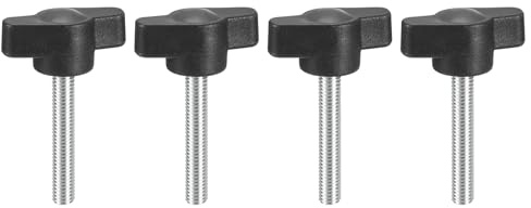 QUARKZMAN 4 Stück Flügelschraube M4 x 20mm | Rändelschraube Sterngriffmutter mit Griff, Sternschraube Sternkopfschraube Klemmknopf für Werkzeugmaschine Anziehen Geräte