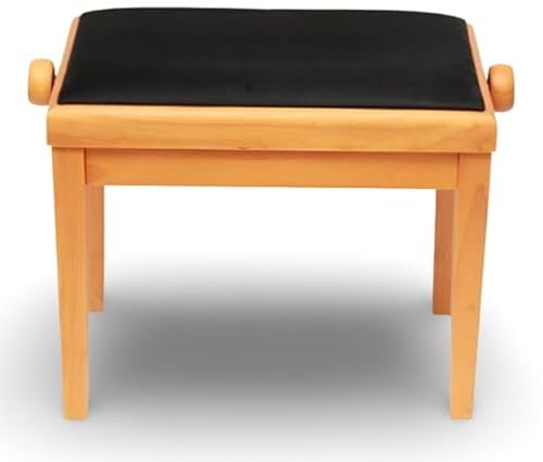 GPPD Klavierbank Modell 3, Kirschholz, Schwarze Stoffsitzfläche, 555 x 335 mm, Höhenverstellbar