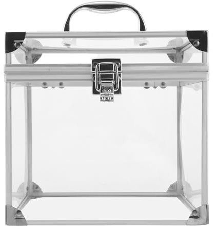VALICLUD Organizador de Discos de Vinilo y CD Acrílico Transparente Grande 20x17x19 Cm con Tapa Protectora Multifuncional para Almacenamiento Doméstico y Exhibición de Álbumes