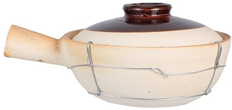 SHERCHPRY Pentola in Terracotta con Coperchio per Bibimbap e Stufati Cottura Tradizionale Coreana e Cinese Distribuzione Calore Uniforme Versatile per Casa e Viaggi