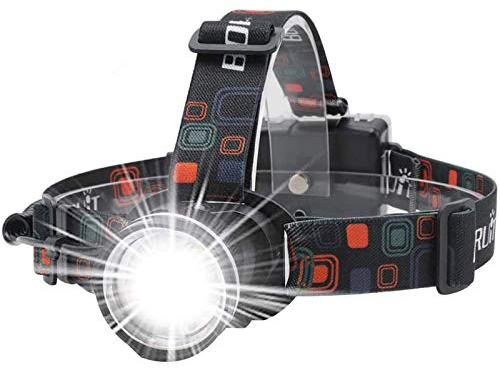 BORUIT RJ-2166 Super Bright LED Headlamp with White Light,3 Modes Adjustable Headlight Flashlight,IPX4 Waterproof Head Torch Great for Running, Camping, Hiking(Black)