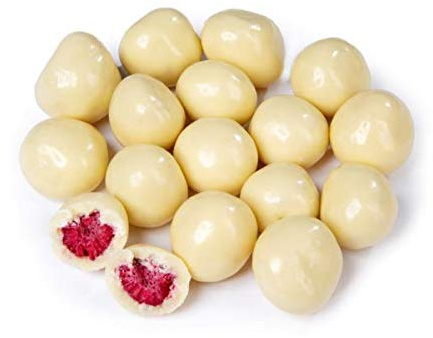 Naturkost Schulz - gefriergetrocknete Himbeeren in weißer Schokolade (500g)