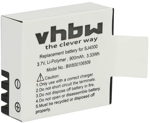 vhbw batería Compatible con Nexgadget Action Camera cámara de vídeo, videocámara (900mAh, 3,7V, Li-Ion)