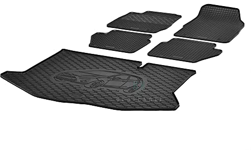 Fußmatten und Kofferraummatte Rigum Geeignet für Ford Fiesta Mk7 Schrägheck 2008-2017 Set + Auto Duft/BesteKauf