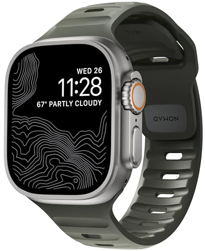 NOMAD Sportband 42/44/45/49 mm askgrön, Askgrön, 42/44/45/49 mm, Bälte