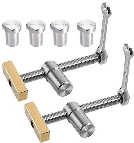 2 x Tisch-Werkbank-Klemme mit 4 x Bank-Haken für 20 mm Loch, DIY-Positionierungsbankstopper und Schnellklemmen für 20 mm Loch-Tischlerei, Holzbearbeitungsbänke