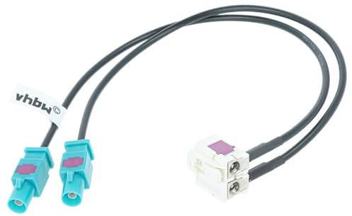 vhbw Antenne Doppel-Fakra (B) Adapter kompatibel mit Audi VW RCD 510 | RNS2, RNS 2, RCD510 Autoradio, Auto - Adapter-Kabel, 9 cm