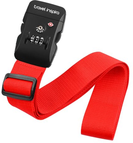 Travel Inspira Luggage Straps for Suitcases with TSA Lock, Protect Your Luggage Anti-Burst, High Visibility Color, Easy to Identify Luggage Adjustable Heavy Duty Belt for 20-32 Inch Suitcases