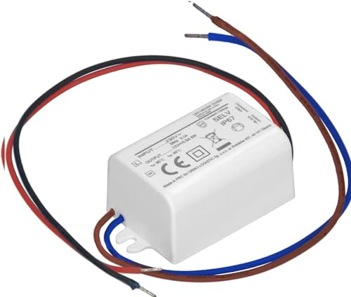Miratic Mini Led Trafo 12VDC 6W Led Netzteil 12v Led Power Supply IP67 Installation: Einbau mit Kurzschluss- und Überlastschutz Eingangsspannung: 230V 55 x 29,5 x 22mm