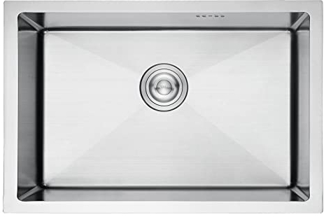 Ibergrif M87044 Lavello Cucina in Acciaio Inox 70x44 cm, Installazione a Sopratop o Filotop con Sifone Antiodore e Kit Scarico Completo