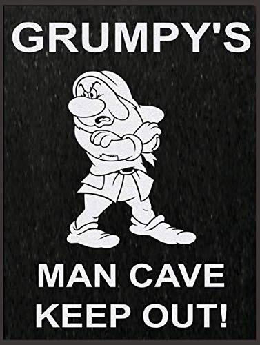 shawprint Grumpy's MAN CAVE RULES RETRO METAL TIN WALL PLAQUE SIGN NOVELTY GIFT Home bar shed man cave 315 (10” x 8” (267mm x 200mm))