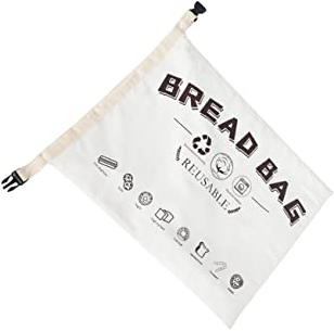 KICHOUSE Buckle Style Bread Bag Loaf Pouch Reusable Bread Bag for Home Airtight Closure Made of Organic Cotton Material and Groceries