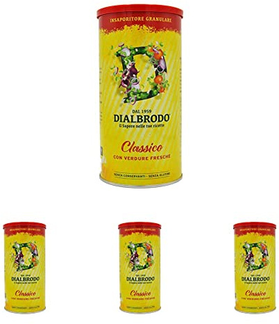 DIALBRODO Classico Brodo Granulare Vegetale, 1000 Grammo (Confezione da 4)