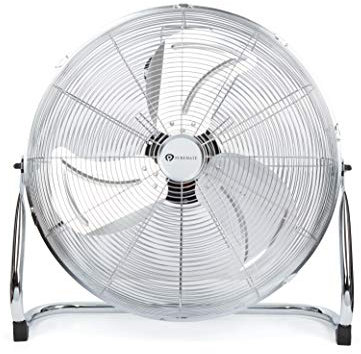 PureMate 14 Chrome Gym Floor Fan with 3 Speeds and Adjustable Fan Head, Portable Floor Standing Fan with Powerful Circulation for home, Garage, Shop and Office