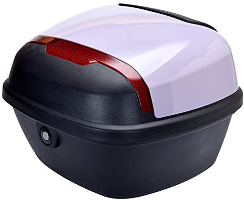 JUNNIU Rechteckige Motorrad-Topbox, Kofferraum-Heckbox, Helm-Gepäckaufbewahrungs-Topcase, mit Schloss und Montagematerial für Roller/Lila/37X34X30Cm Decoration