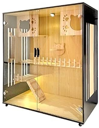 Katzenhütte Cat Villa Platte Seite transparent Luxus Katzenhaus Katzen Brutkäfig Katzenausstellungsschrank Katzenbett Cat Haustier Schrank Katzenraum Katzenvilla