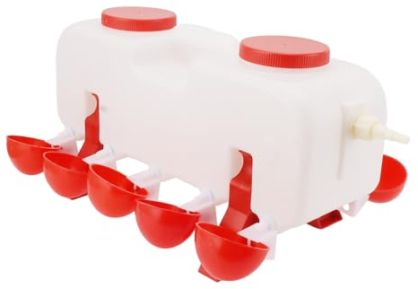 Automatische Hühnertränke, 10 L, Große Geflügeltrinkbecher mit 10 Schüsseln, Ideal für Enten und Gänse. Sorgen Sie für eine Ausreichende Wasserversorgung Ihrer Herde
