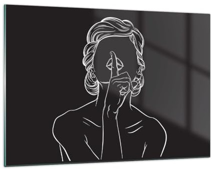 Wandbilder Dekoration Wohnzimmer Frau Zeichnung Linie Bilder auf Glas 120x80cm Glasbild Schlafzimmer Küche Deko Wand Kunstdruck Art Groß XXL Wanddeko Bild im Glas Modern Wall Decor GAA120x80-5311