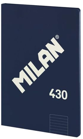 MILAN® Quaderno incollato, carta goffrata, 48 fogli A4, serie 1918, blu