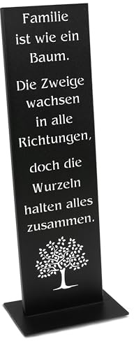 Rostikal Plaque de jardin - Design élégant - 55 cm - Avec revêtement noir élégant sur plaque de sol - Parfait pour les amateurs de décoration de la maison et du jardin