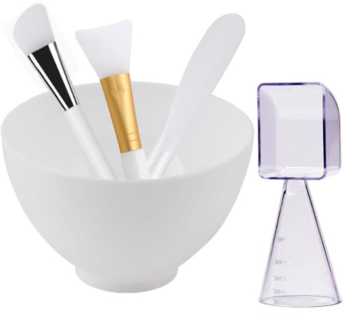 5 in 1 Gesichtsmaske Mischschale Set Enthält Silikon Gesichtsmaske Pinsel Applikator Gesichtsmaske Schüsseln Maske Spatel Messschaufel für DIY SPA Ton Maske