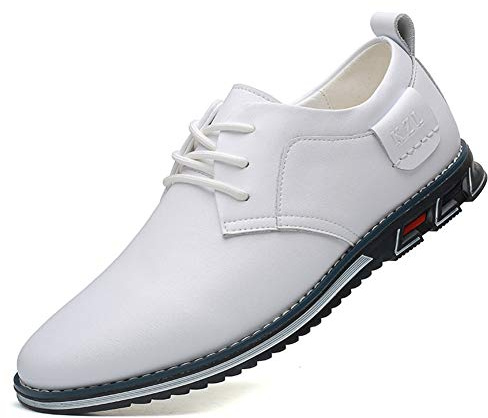 Klassiska Loafers Herr Arbete Gymnastikskor Brogue Mjuka Andas Bekväma Skor, Vit, 39 EU