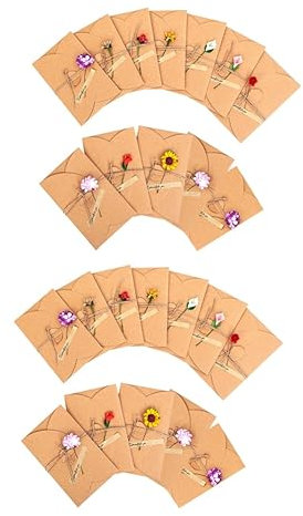 HAPINARY Stk Trockenblumen-Grußkarte Dankeskarten zur Hochzeit Vintage Dankesschreiben weihnachtskarten weihnachtskärtchen Blumengrußkarten Umschläge für Briefkarten mit Blumenmuster