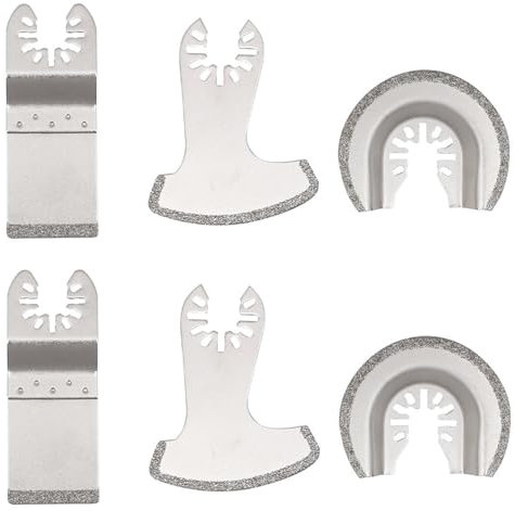 6 Pcs Multi Tool Grout Remover Blade, Multi Tool Masonry Blade, Multi Tool Tile Cutting Blade, Oscillating Tool Accessories, Masonry Multi Tool Blade, Compatible with Various Brands