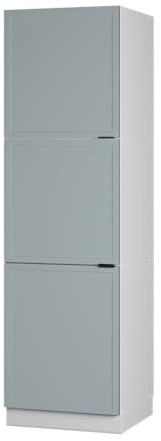 Vicco Vorratsschrank Fame-Line, Hellblau-grau/Weiß 60 cm | MDF-Front · Soft-Close · Höhenverstellbare Füße · Metallgriffe · ✓ Frei kombinierbar
