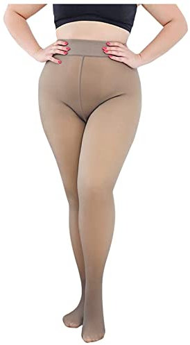Gefütterte Strumpfhose Damen Gefälschte Durchscheinend Thermostrumpfhose Hohe Taille Abnehmen Winterstrumpfhose Damen Gefüttert Stützstrumpfhose Stylisch Bequem Warme Leggings Damen Winter